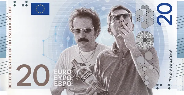 Banknote design: Two Men and a Campari