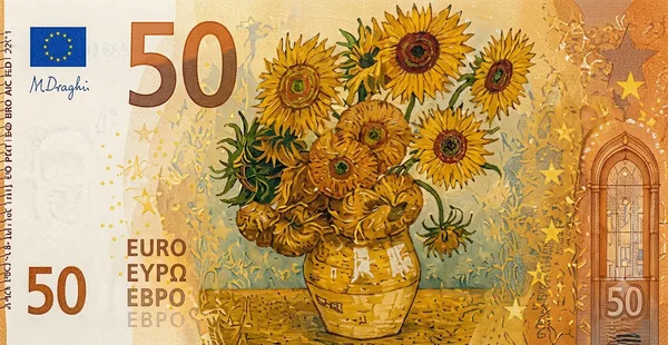 Banknote design: Sunflowers by Vincent Van Gogh