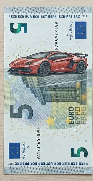Banknote design: Lamborghini Aventador SVJ